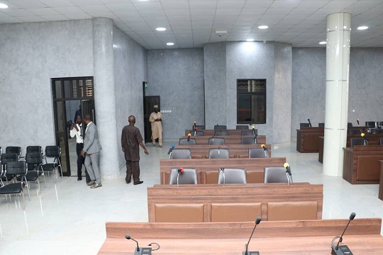 Visit of the members of the Federal Judiciary | Due Process Committee on the 8th of August,  2019 to the NICN permanent site. No.11 New Bussa Close Area3 Garki, Abuja.